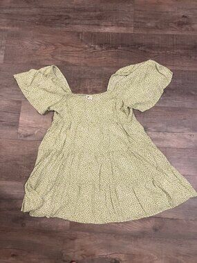 Billabong Green Floral Babydoll Dress – Size M